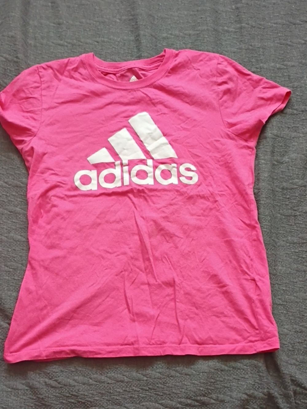 adidas Hot Pink Short Sleeve Tee with White Logo